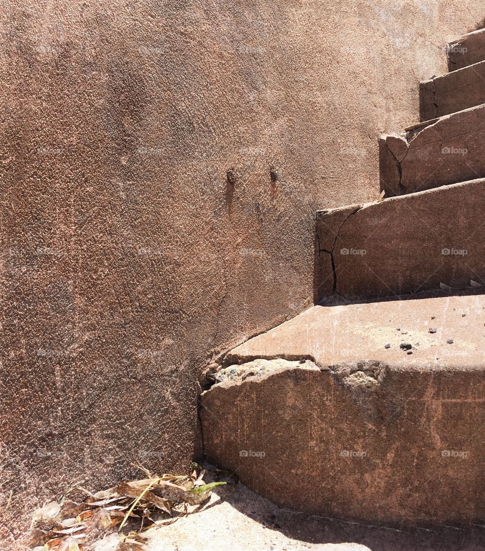 Grunge concrete wall and stairs