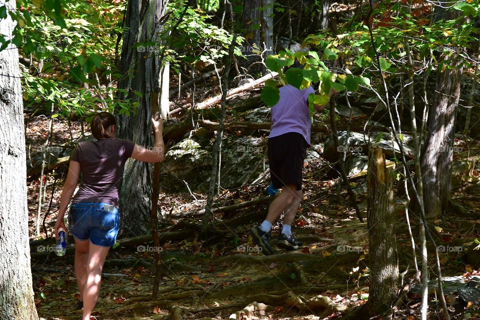 Hiking through Devils Backbone at Warriors Path State Park in TN