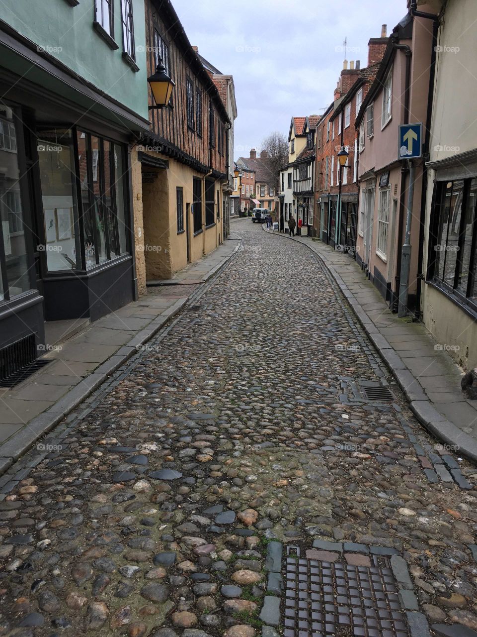 elm hill, Norwich, cobbled street