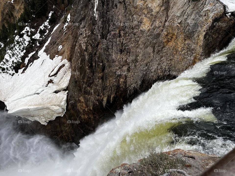 Waterfall in Yellowstone National Park. 