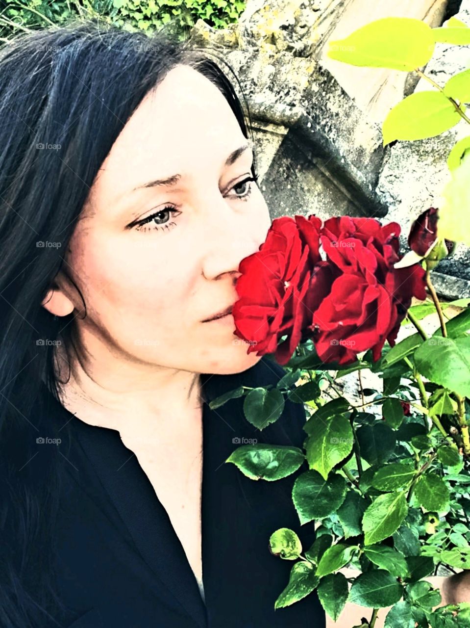 breathing in the sweet smell