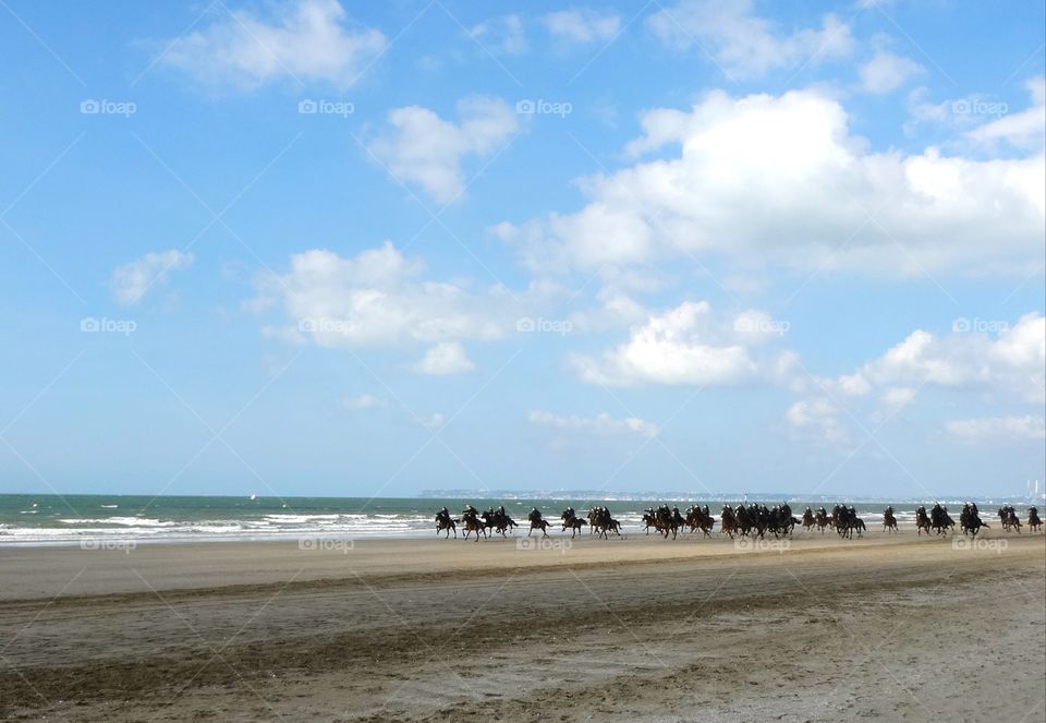 horse race on the beach of Deauville