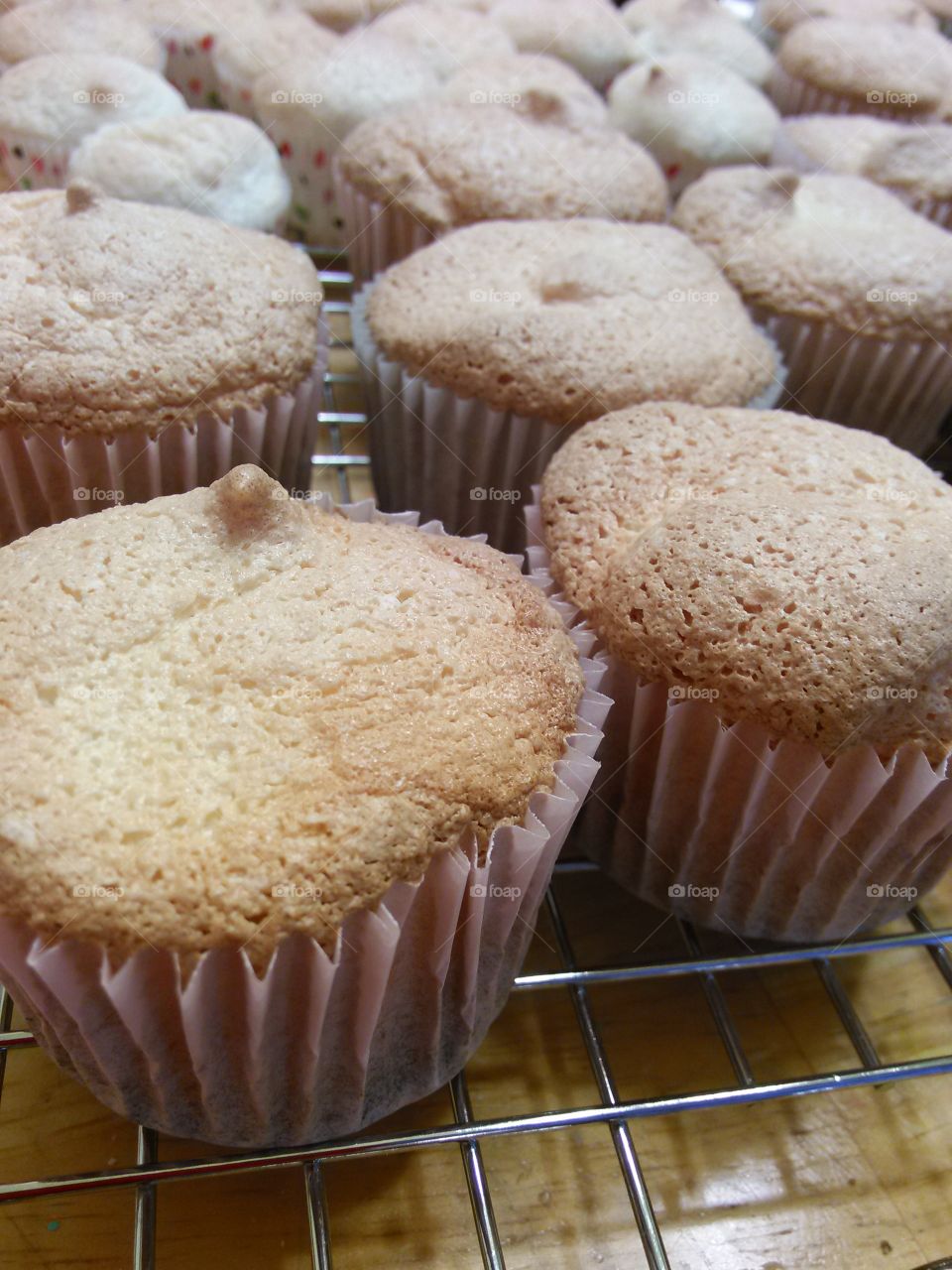 angel food cupcakes. Angel food cupcakes that I baked from scratch