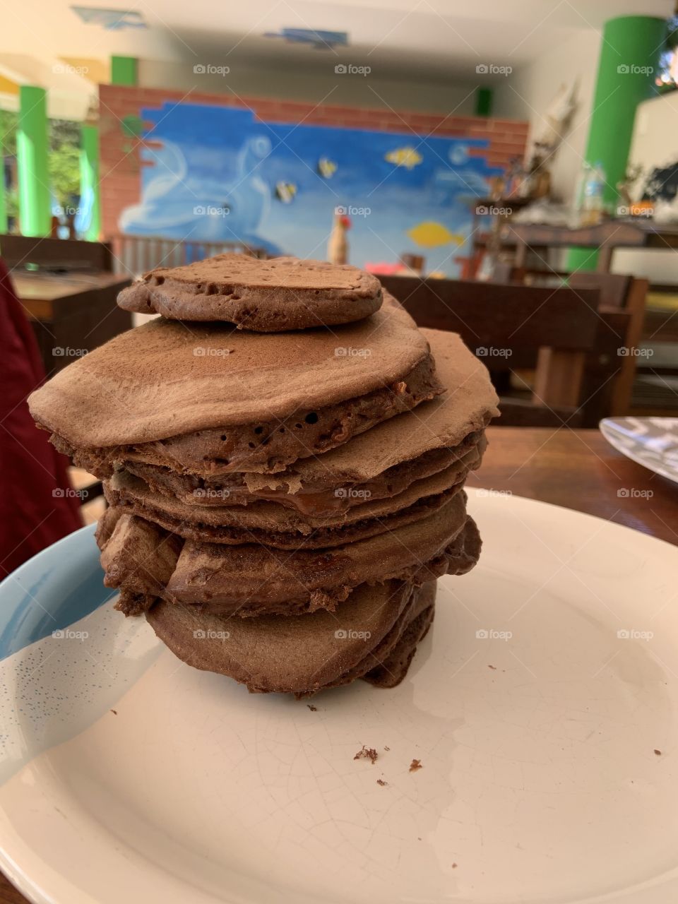 Pancake chocolate mountain
