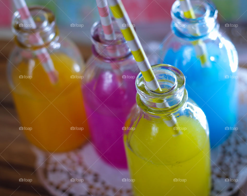 fresh colorful fruit juice summer