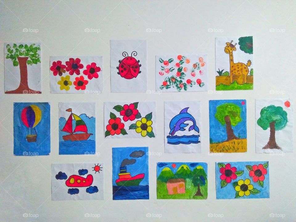 Watercolor paints by 3yrs old Daughter