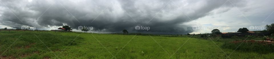 Rain is coming . Great panorama with dark cloud.  Beautiful place.   