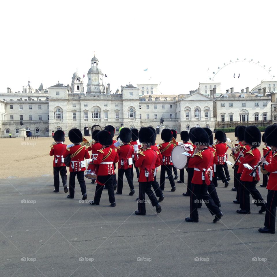 Queens guards brass band marching 