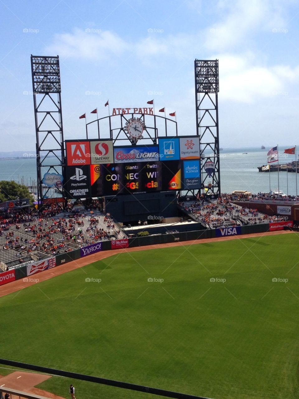San Francisco AT@T Park. San Francisco Giants Baseball Game. 
