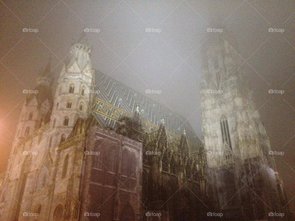 church night fog austria by recail