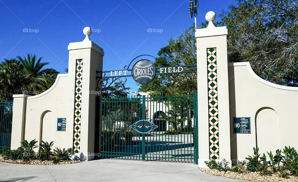 left field. home of Baltimore Orioles spring training