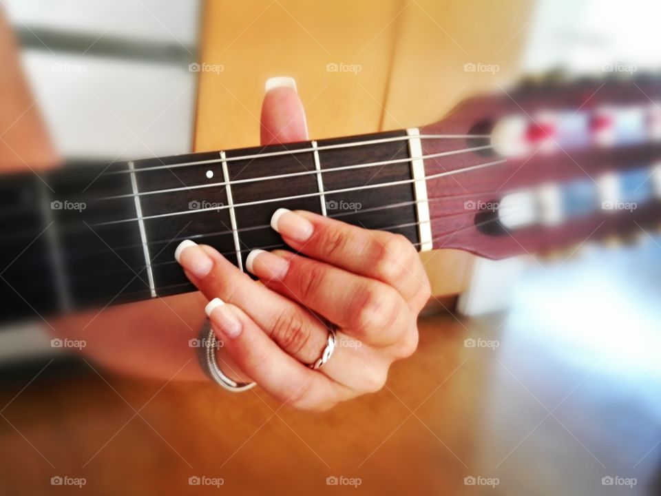 playing guitar