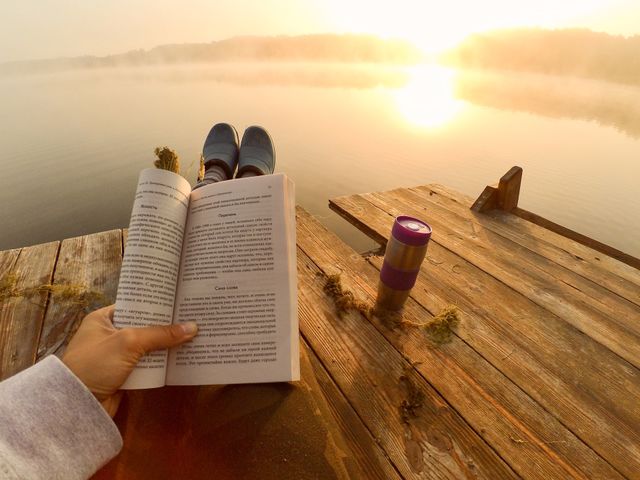Sunrise on the river. 