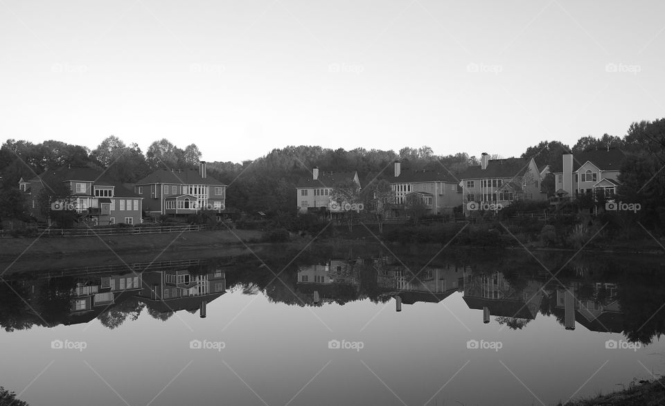 Homes. Reflections in the Lake