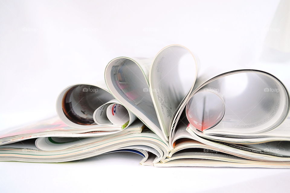 Magazines in a shape of a heart