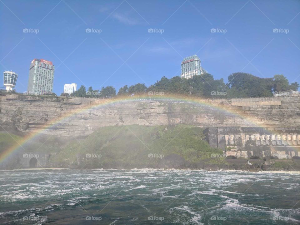 Rainbow over the Niagara River, Niagara Falls, Facing the Canada Side