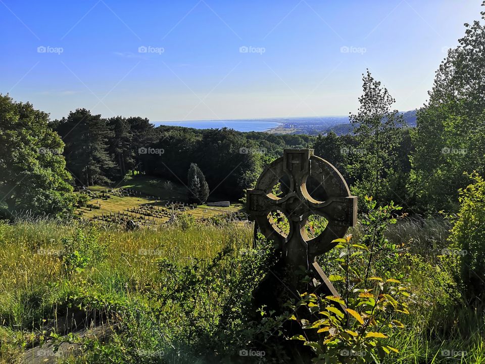 Celtic cross at the cemetery
