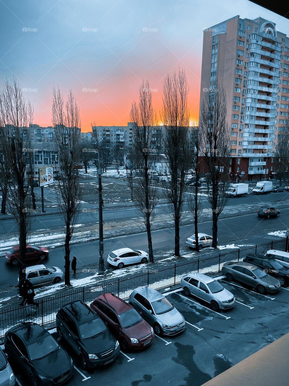 sunset in the spring city 