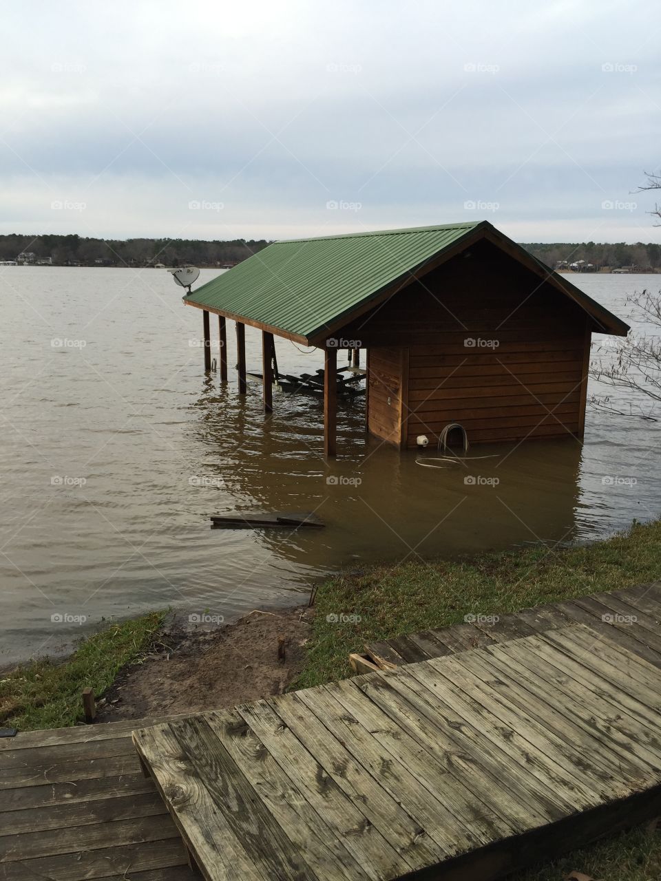 Flooded boathouse 