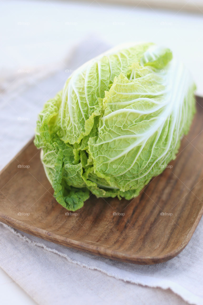 Cabbage on chopping board