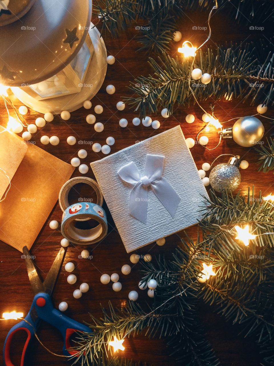 Packing up a Christmas present 