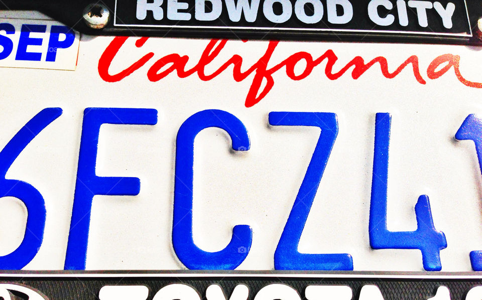 California license plate