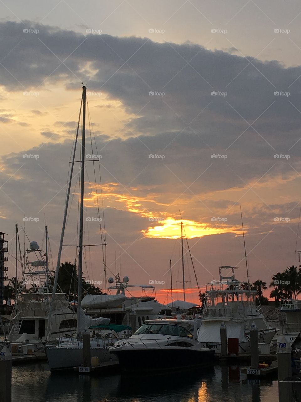 Sun set in the marina 