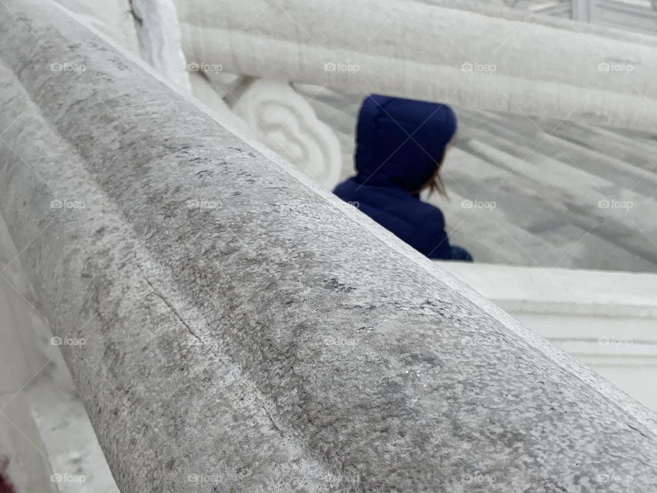 Sitting on the stairs