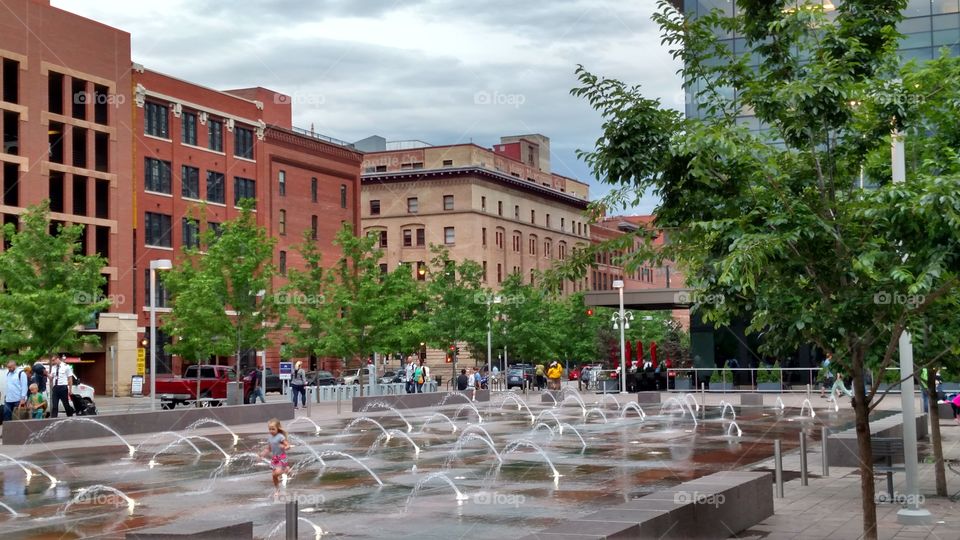 Downtown Denver water spouts