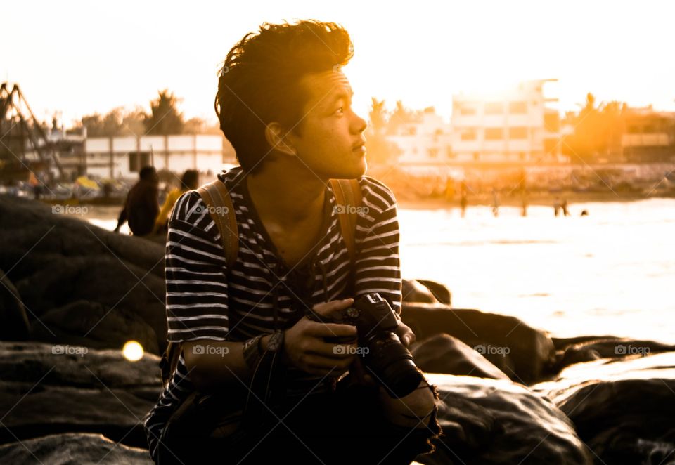 chilling out, sunset time.