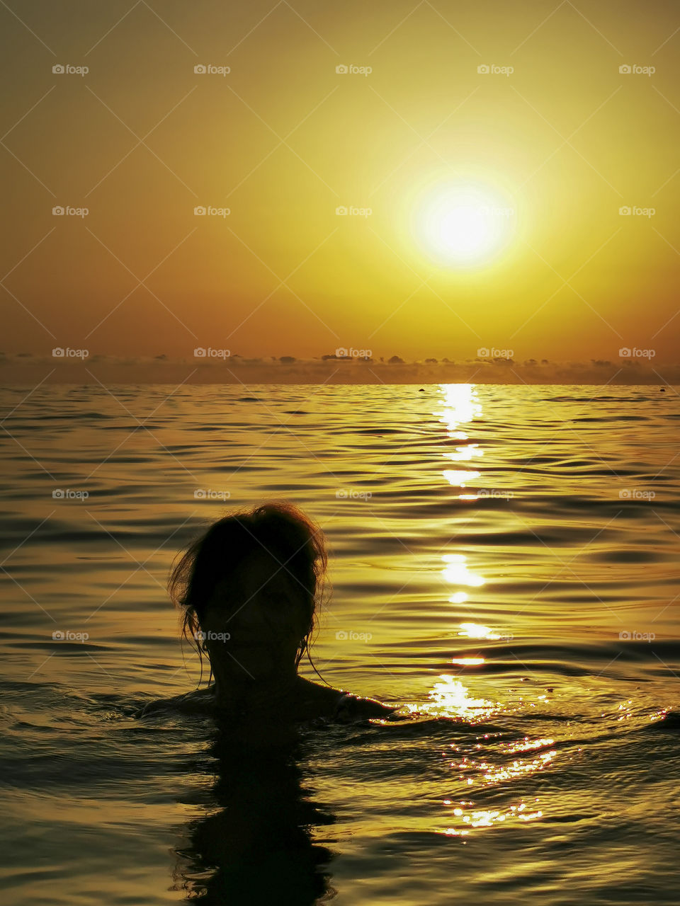 Swim at sunset
