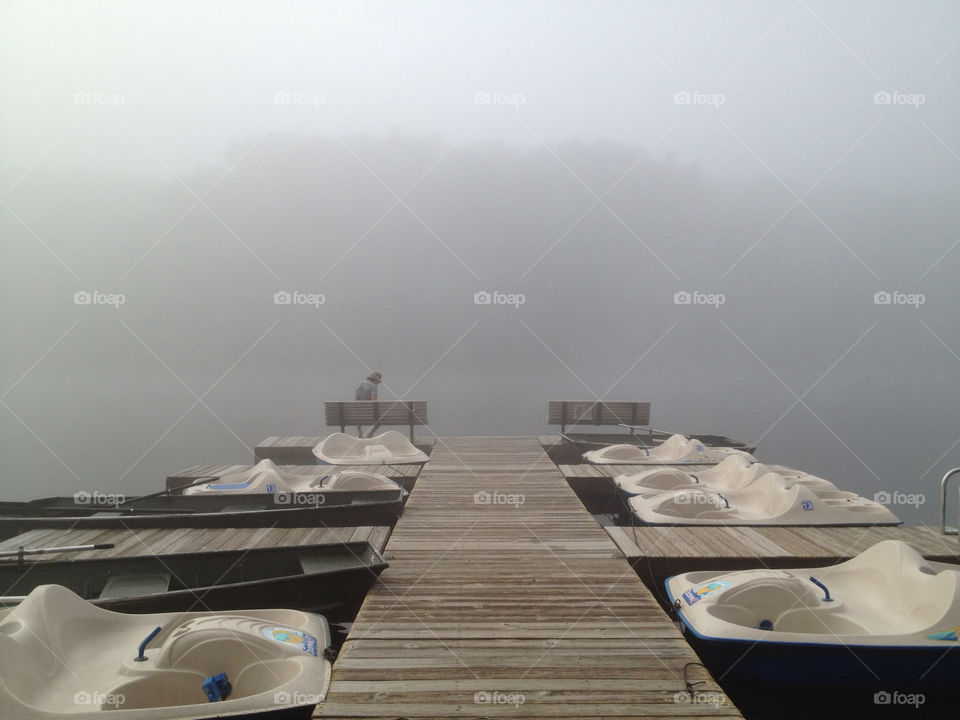 morning lake fog lonely by deemaabd