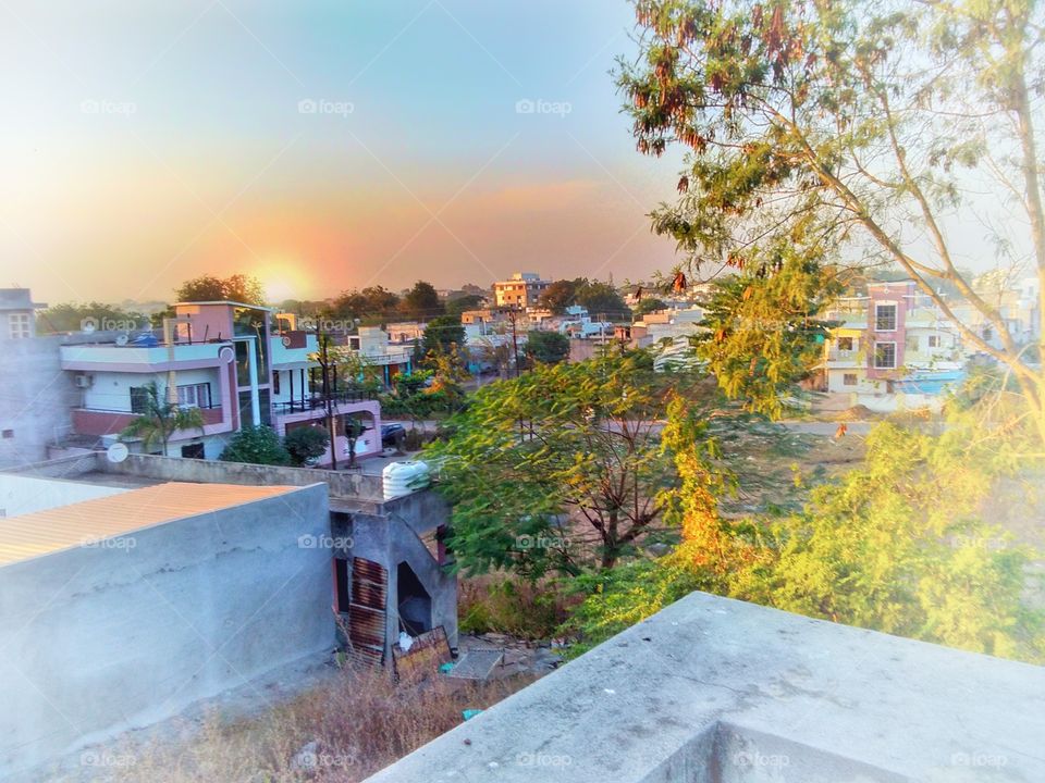 evening click from a roof of a house