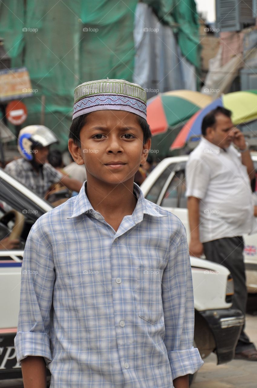 Close-up of Muslim Indian boy