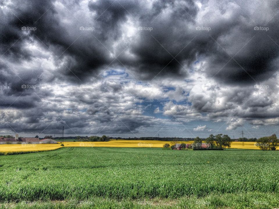 Dark clouds. Landscape 