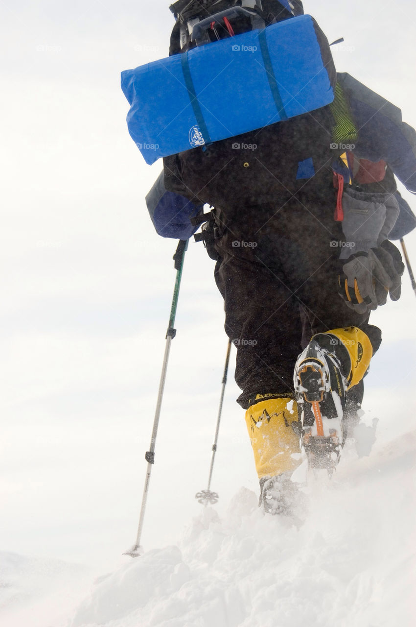 Backpackers hiking the high summits of the presidential Range in the