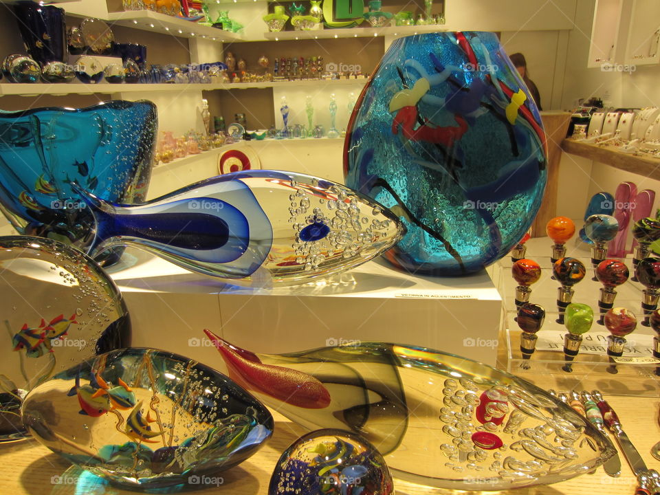 Coloured glass in Venice