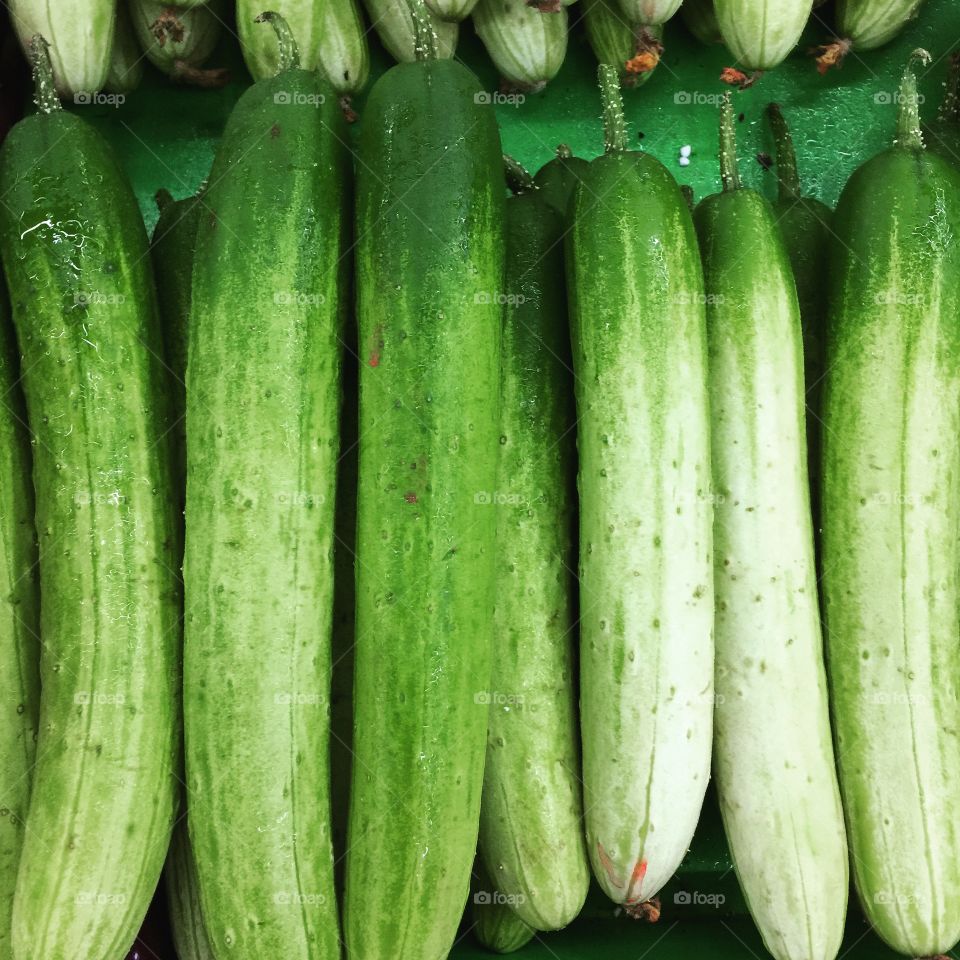 The cucumber features 