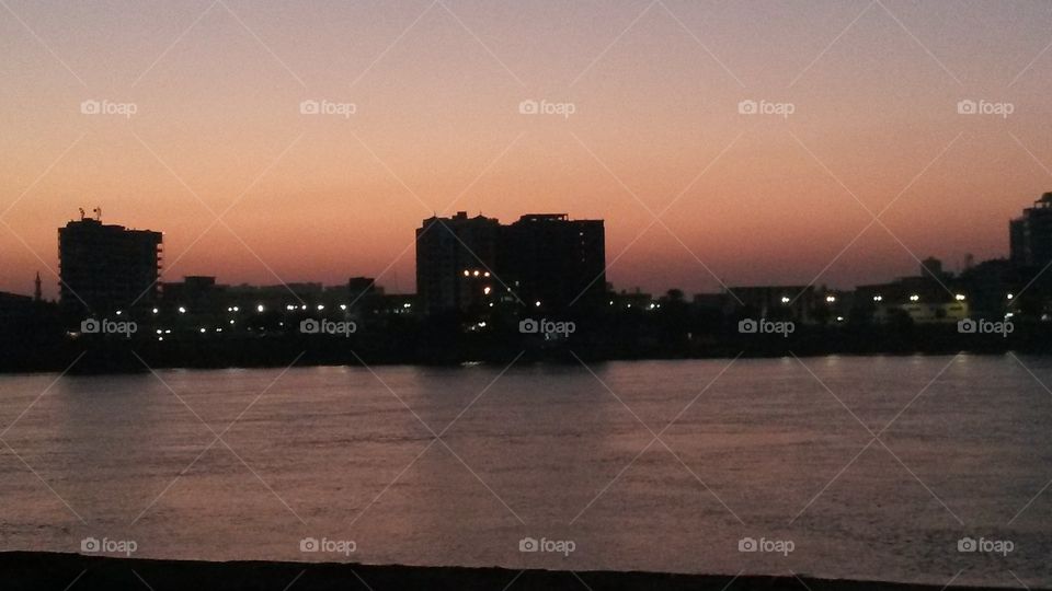Sunset - Nile River - Island - Buildings - Nature - Sky - Dawn - Sea - Beach