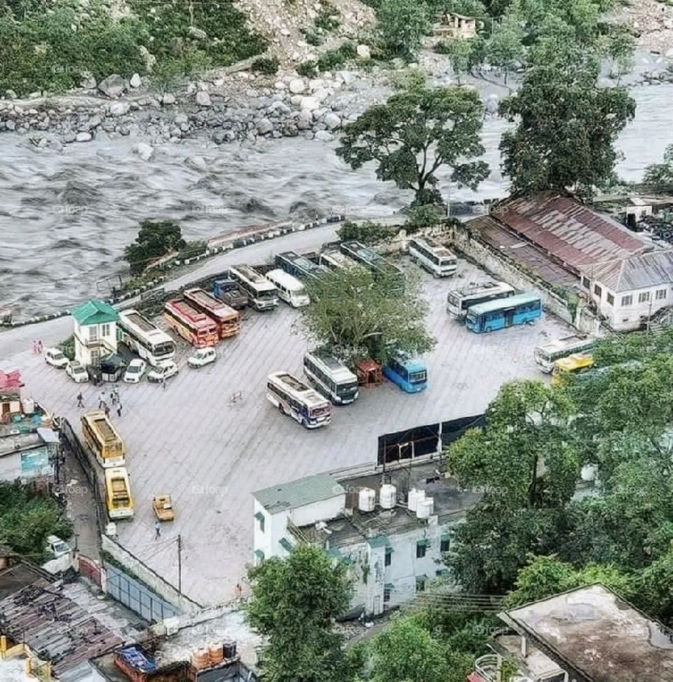 A beautiful and attractive view of the bus stand.