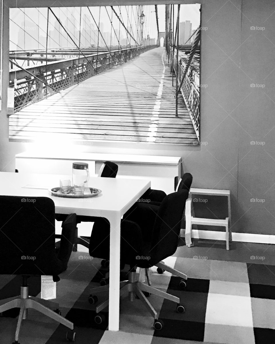 Black and white office