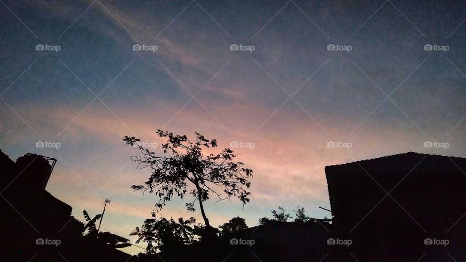 The atmosphere of the sky after sunset
