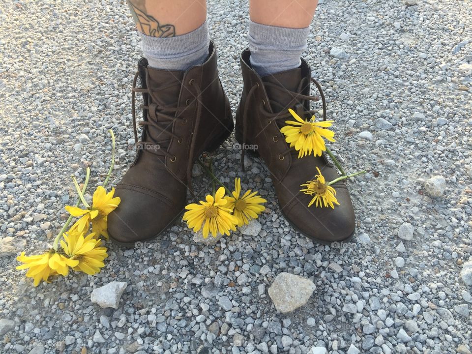 Standing in daisies