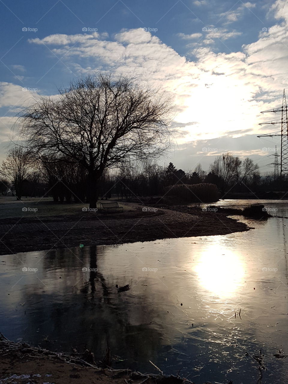 Sonnenuntergang am Teich