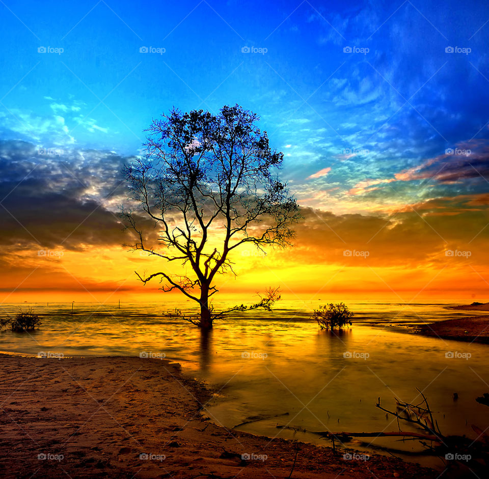 sunset at tanjung beach