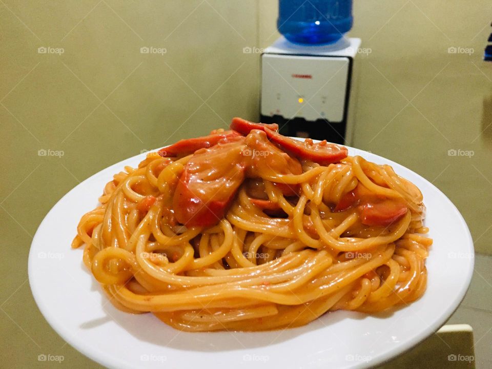 Share my recipe with condensed milk-Spaghetti