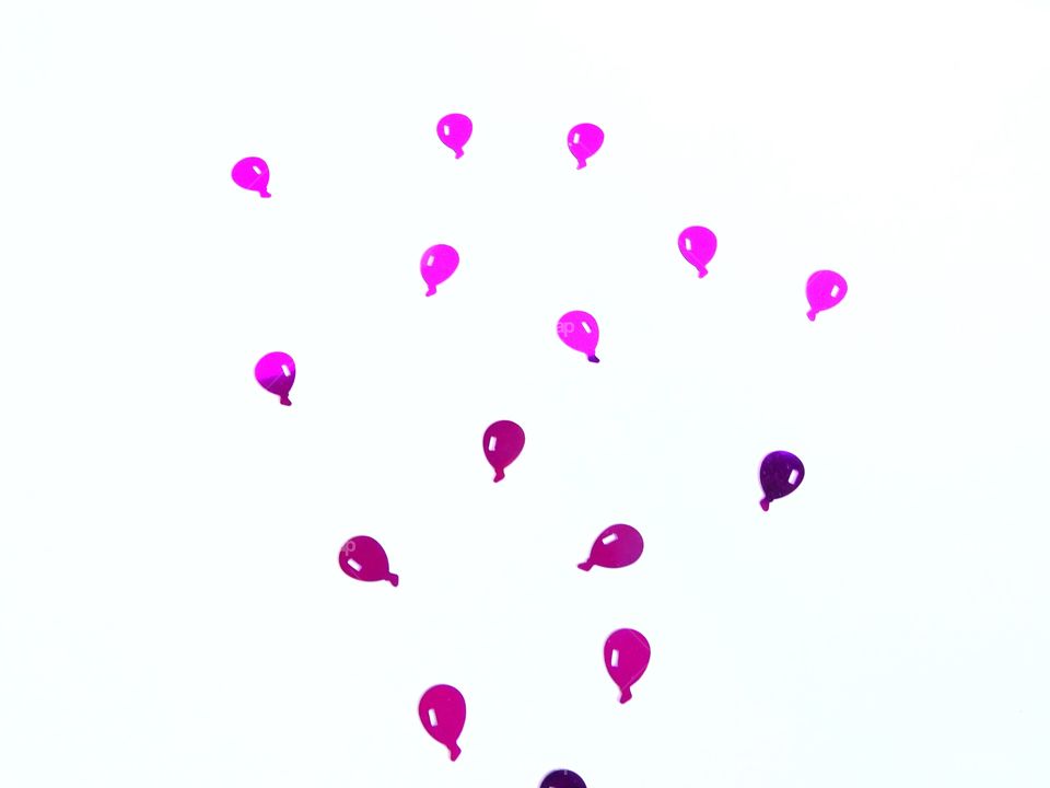 Pink confetti balloons