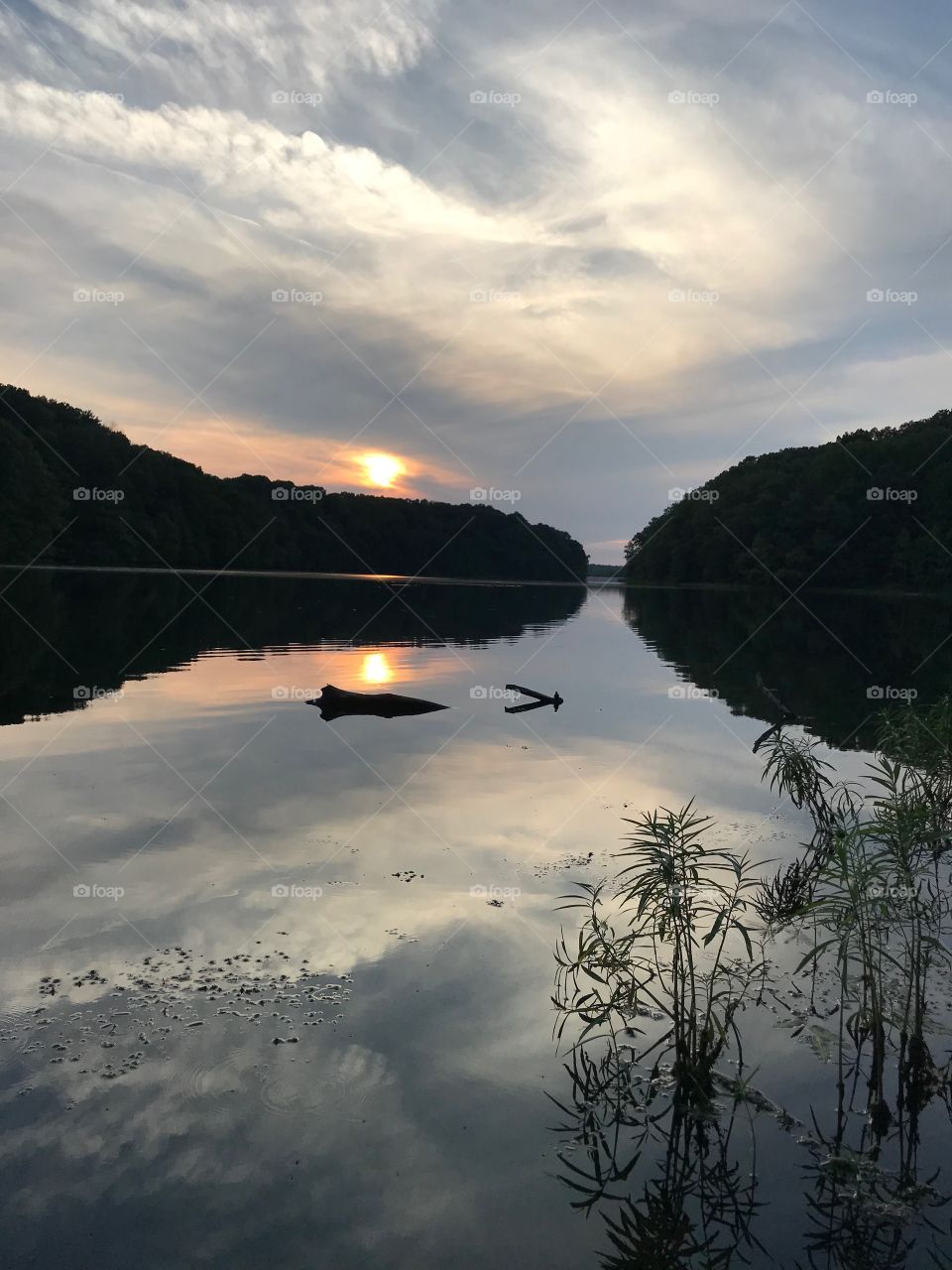 Beautiful sunset on Griffy lake 