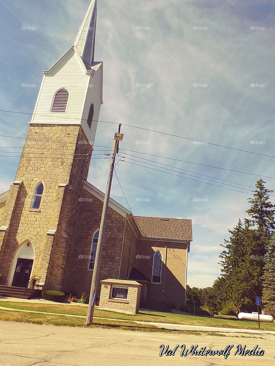 Bell.Tower,white,clouds,sky,trees