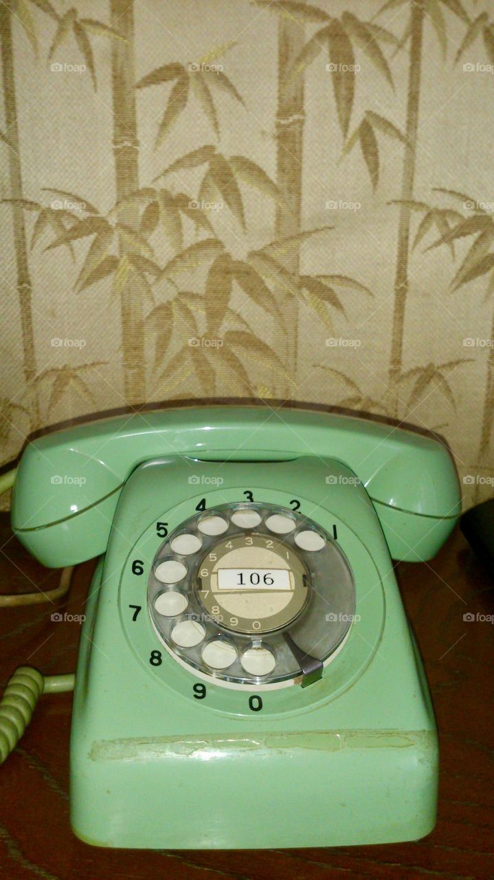 Green old phone